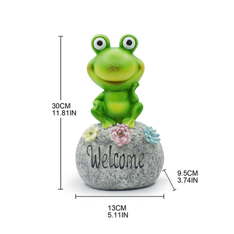 Frog Solar Lights Statue Decor For Garden