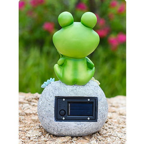 Frog Solar Lights Statue Decor For Garden