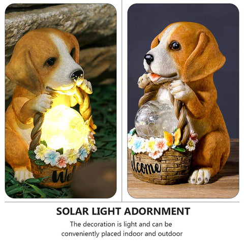 Solar Dog Ornaments Lights for Patio, Lawn, Yard