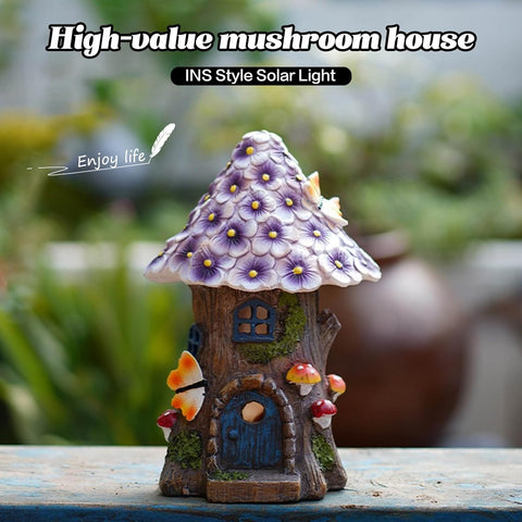 Solar Powered Flower Fairy Mushroom Treehouse Night Lights