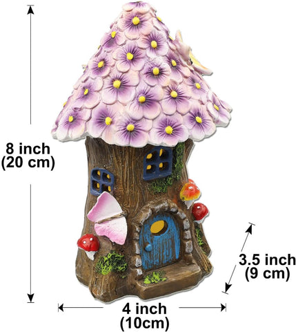 Solar Powered Flower Fairy Mushroom Treehouse Night Lights