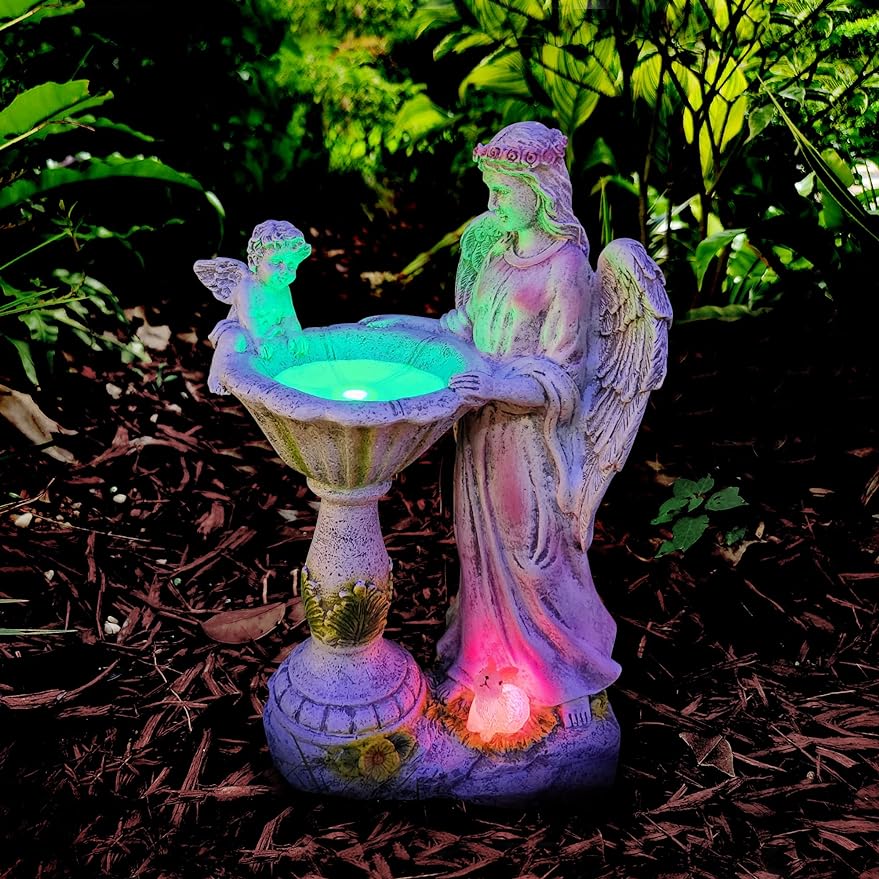 Solar Angel Garden Statue with Color Changing Light