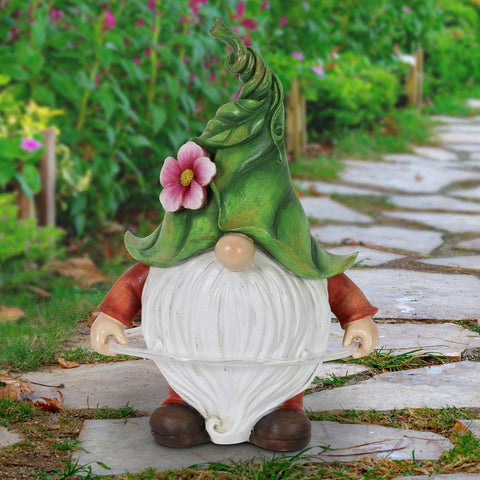 Solar Garden Gnome Statue Lights with LED Hula Hoop