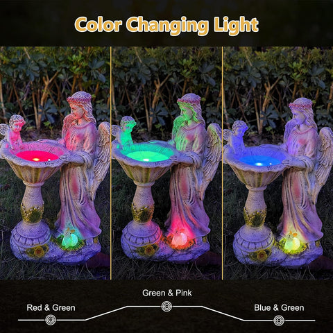 Solar Angel Garden Statue with Color Changing Light