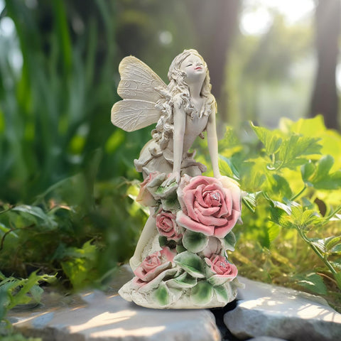 Solar Garden Flower Angel Statues Lights for Patio Lawn