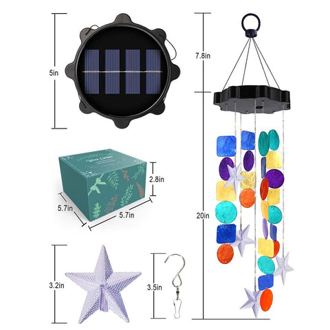 Colorful Shells Lights Solar Wind Chimes