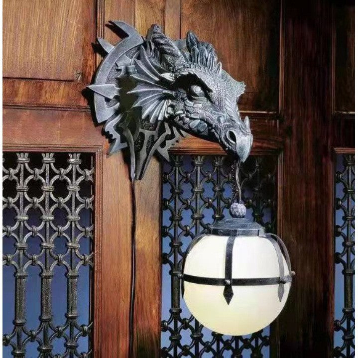 Castle Dragon Hanging Lamp Garden Decor