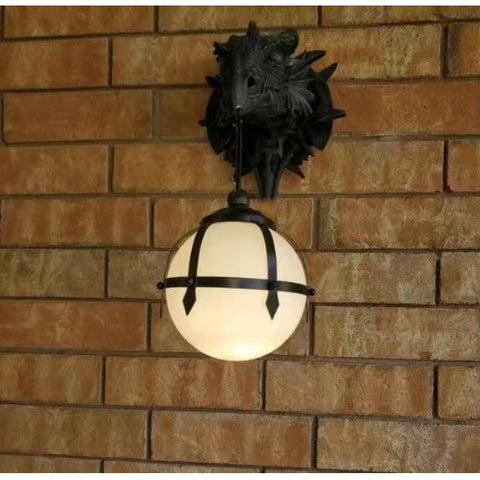 Castle Dragon Hanging Lamp Garden Decor