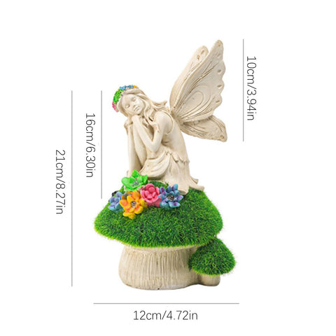 Sleeping Fairy Statue with Solar Light Garden Decoration