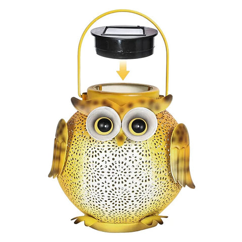 Garden Hanging Solar Owl Lanterns With Waterproof Metal