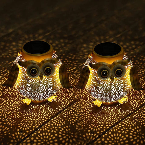 Garden Hanging Solar Owl Lanterns With Waterproof Metal