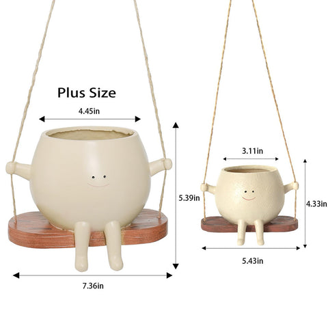 Plus Size Hanging Swing Face Planter Pot