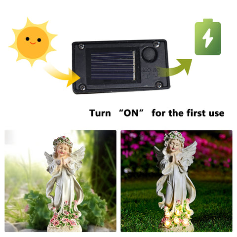 Solar Garden Statues Light, Pray Angel Garden Figurine