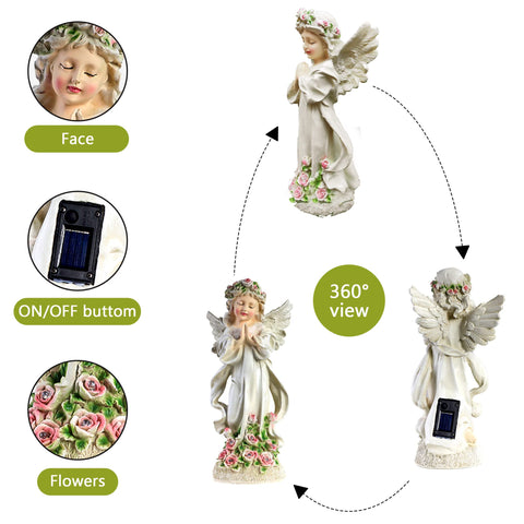 Solar Garden Statues Light, Pray Angel Garden Figurine