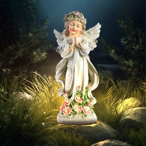 Solar Garden Statues Light, Pray Angel Garden Figurine