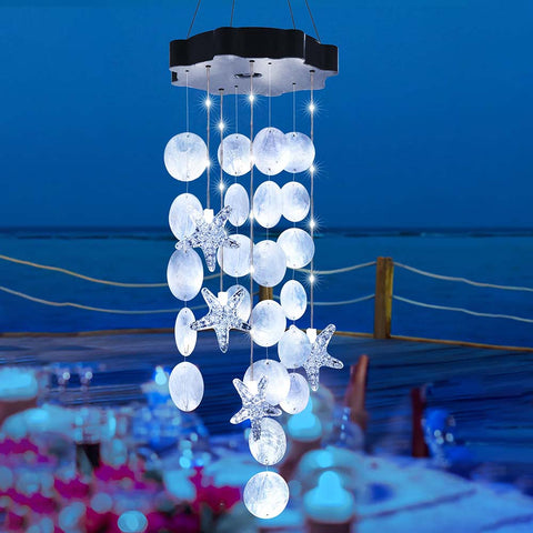 Colorful Shells Lights Solar Wind Chimes