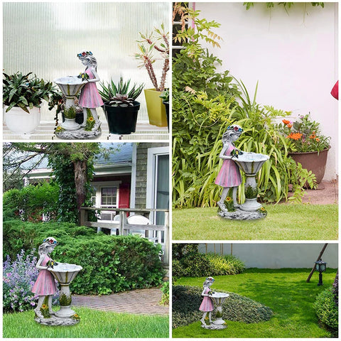 Solar Flower Fairy Statues for Garden Ornaments