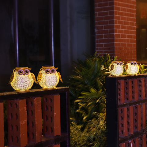 Garden Hanging Solar Owl Lanterns With Waterproof Metal