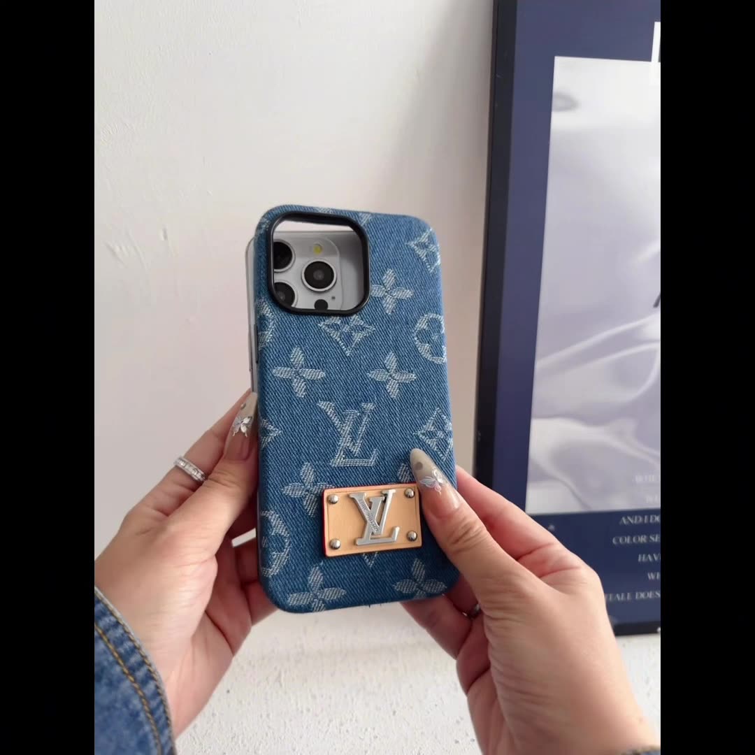 Husă iPhone din denim cu litere clasice - imagine 6