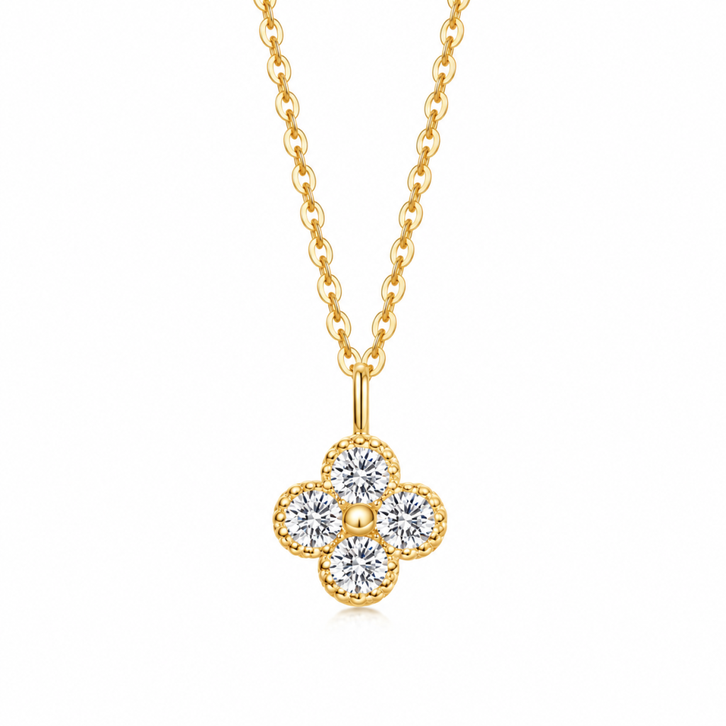 Колие Flora S925 с висулка детелина