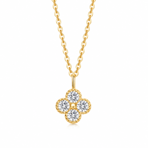 Колие Flora S925 с висулка детелина